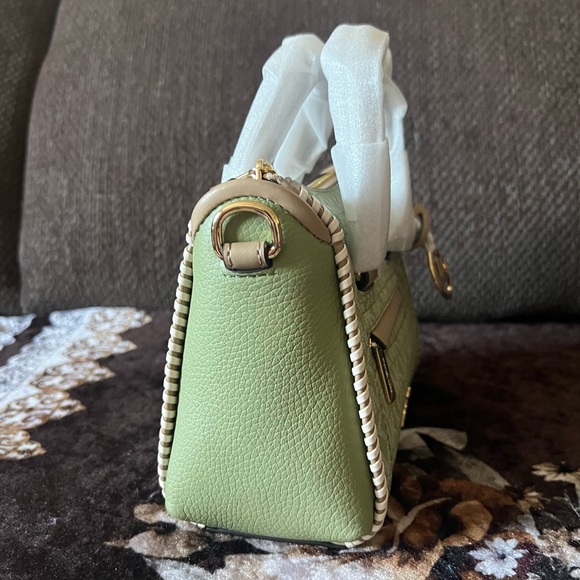 MICHAEL KORS Carine Whipstitch Mini Light Sage Satchel Crossbody Bag NWT - Picture 7 of 16